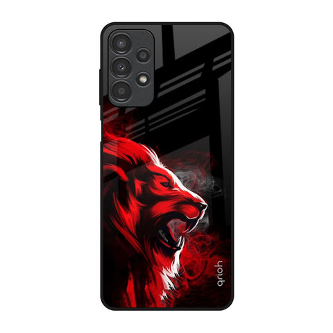 Red Angry Lion Samsung Galaxy A13 Glass Back Cover Online