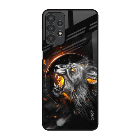 Aggressive Lion Samsung Galaxy A13 Glass Back Cover Online
