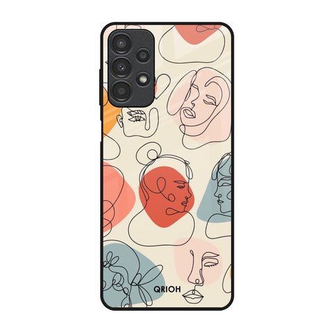 Abstract Faces Samsung Galaxy A13 Glass Back Cover Online