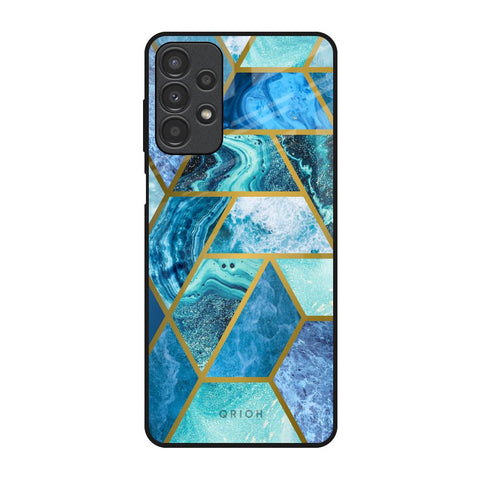 Turquoise Geometrical Marble Samsung Galaxy A13 Glass Back Cover Online