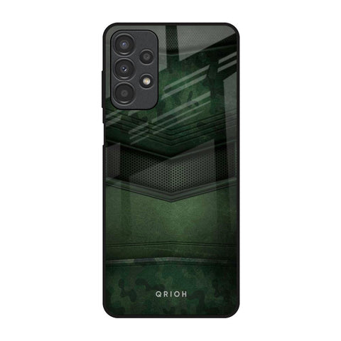 Green Leather Samsung Galaxy A13 Glass Back Cover Online