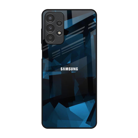 Polygonal Blue Box Samsung Galaxy A13 Glass Back Cover Online