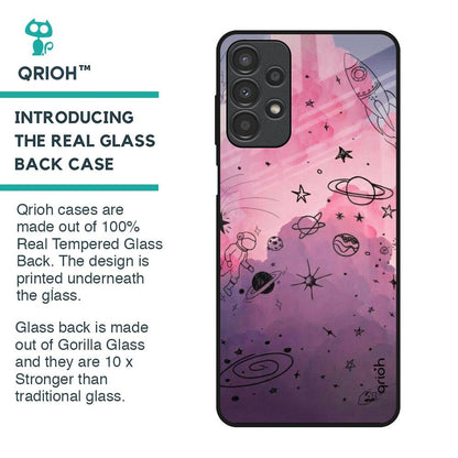 Space Doodles Glass Case for Samsung Galaxy A13