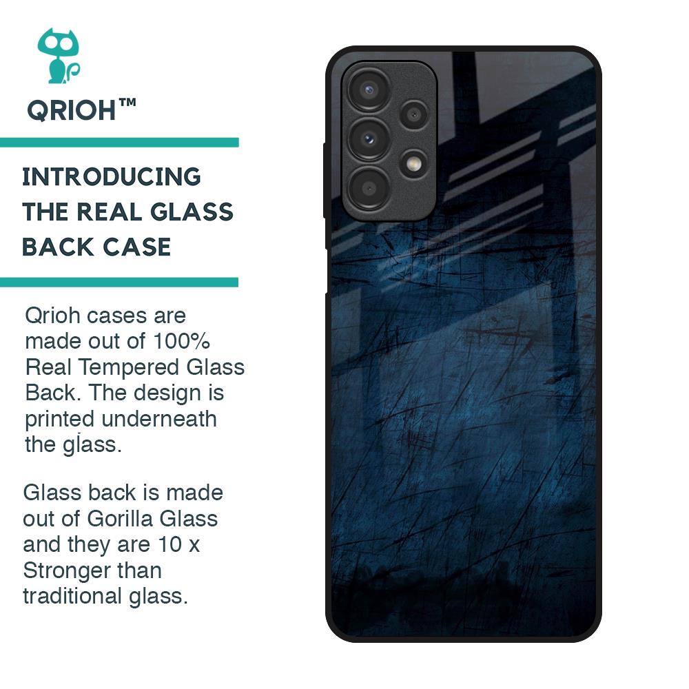 Dark Blue Grunge Glass Case for Samsung Galaxy A13