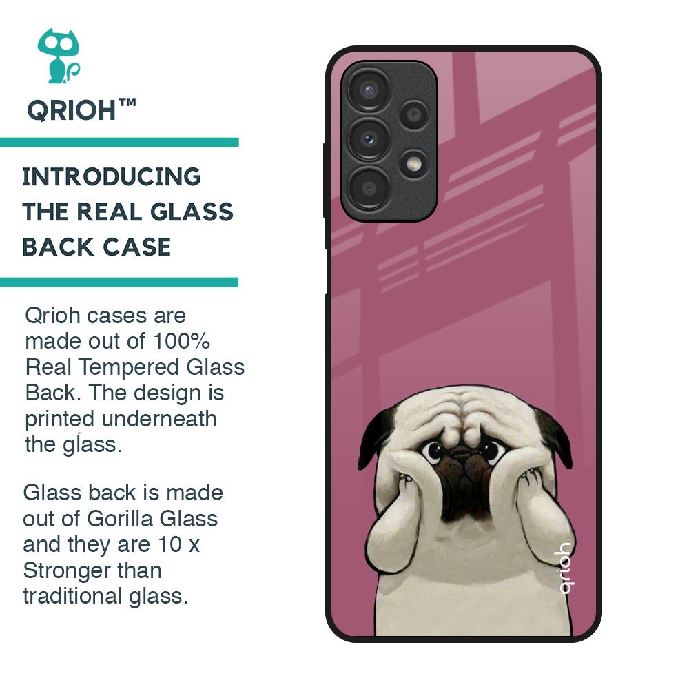 Funny Pug Face Glass Case For Samsung Galaxy A13