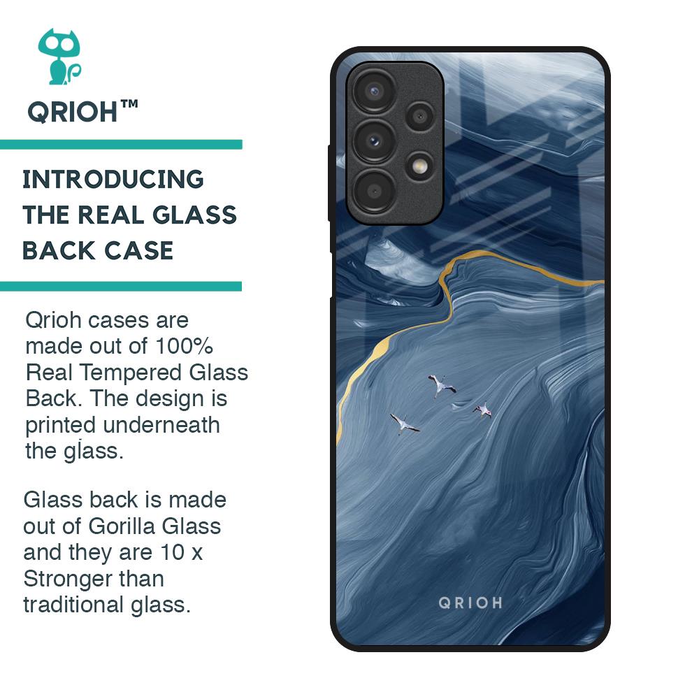 Deep Ocean Marble Glass Case for Samsung Galaxy A13