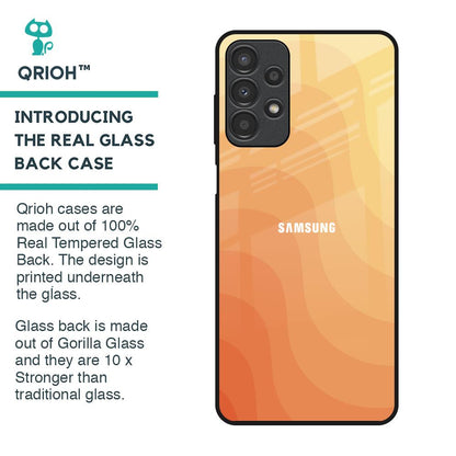 Orange Curve Pattern Glass Case for Samsung Galaxy A13