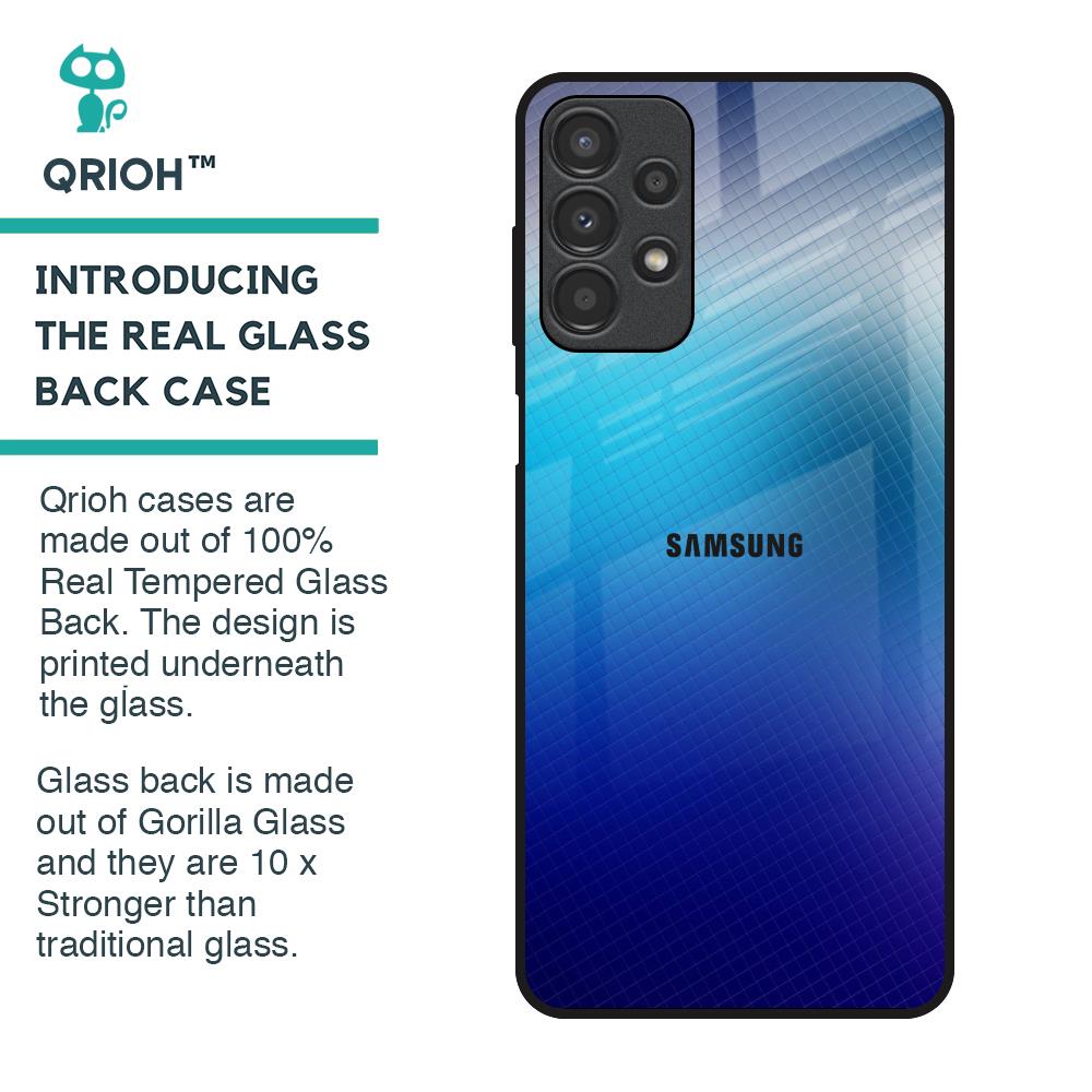 Blue Rhombus Pattern Glass Case for Samsung Galaxy A13