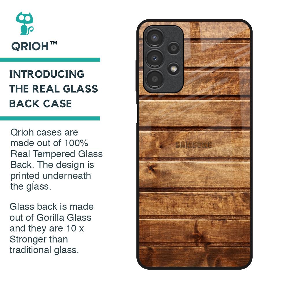 Wooden Planks Glass Case for Samsung Galaxy A13