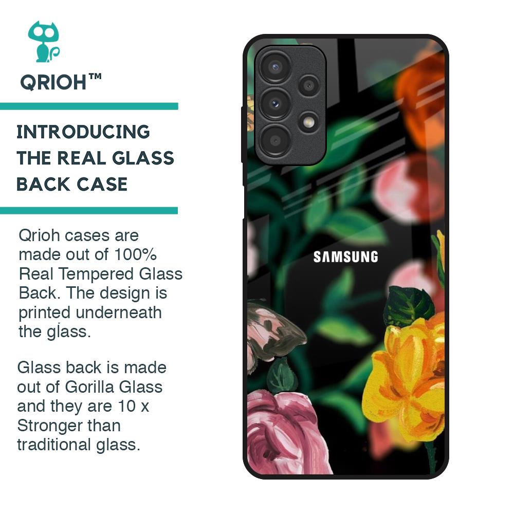 Flowers & Butterfly Glass Case for Samsung Galaxy A13