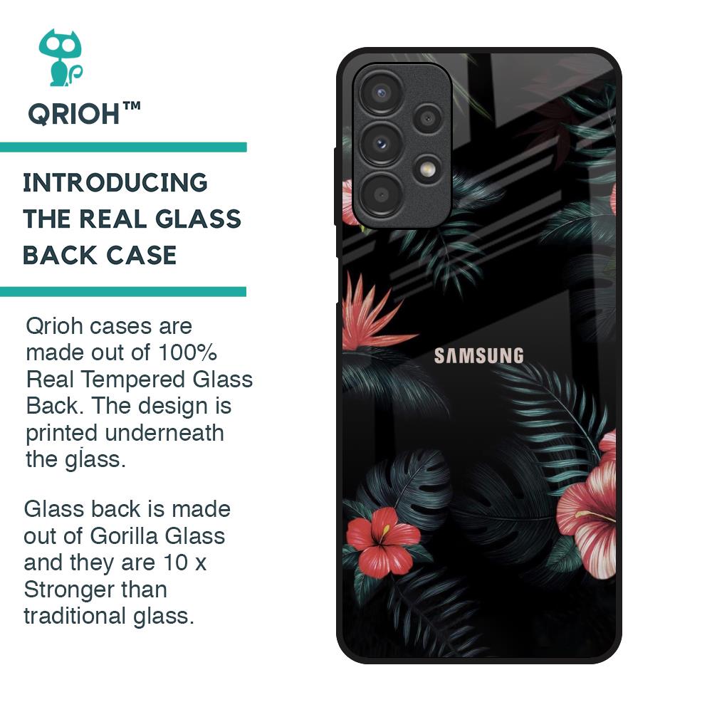 Tropical Art Flower Glass Case for Samsung Galaxy A13