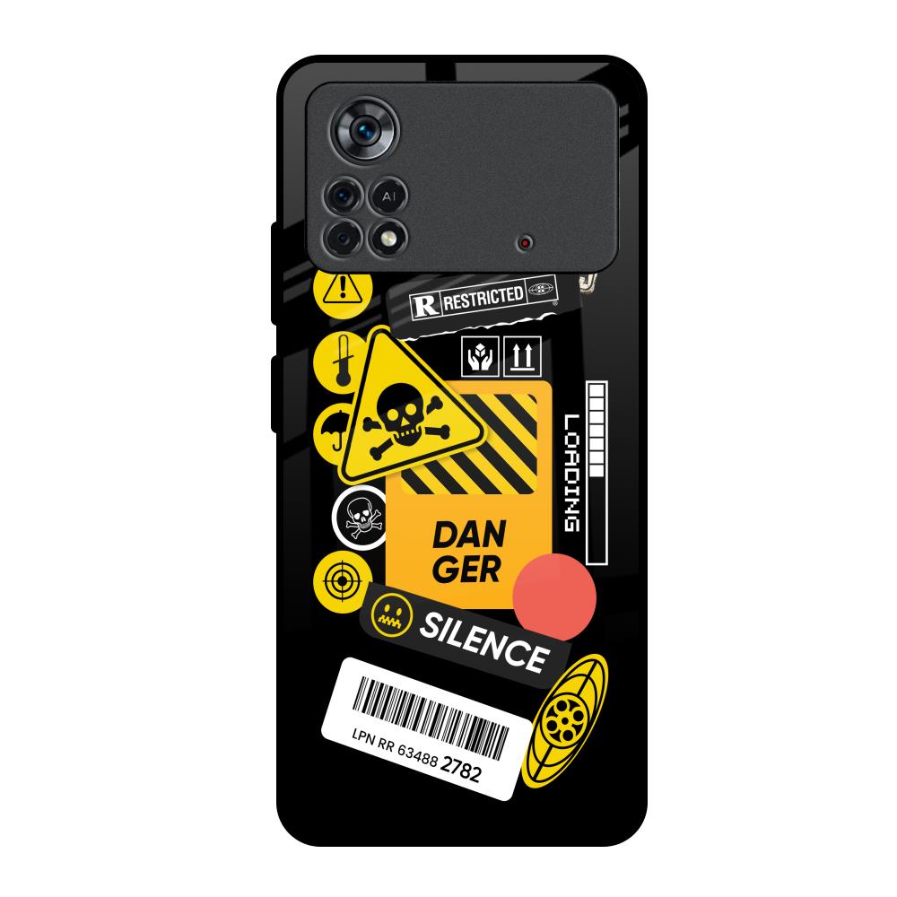 Danger Signs Poco X4 Pro 5G Glass Back Cover Online