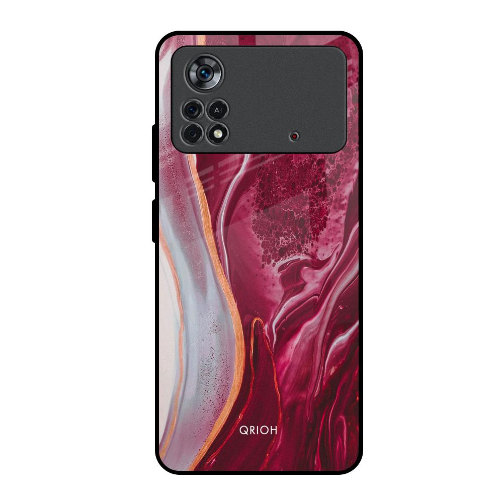 Crimson Ruby Poco X4 Pro 5G Glass Back Cover Online