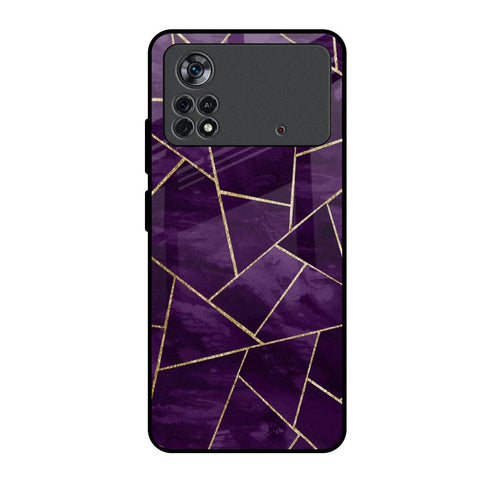 Geometric Purple Poco X4 Pro 5G Glass Back Cover Online