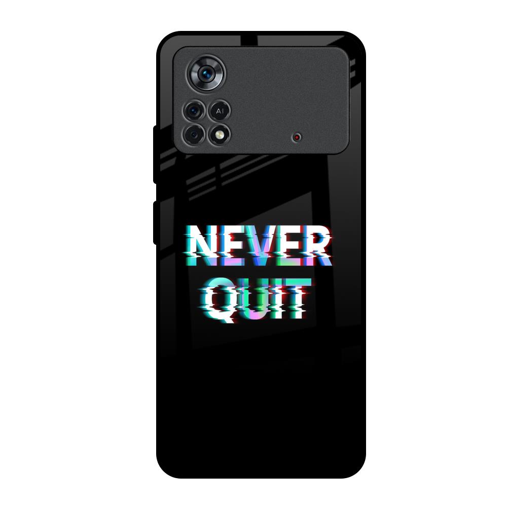 Never Quit Poco X4 Pro 5G Glass Back Cover Online