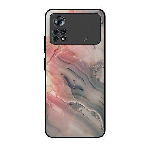 Pink And Grey Marble Poco X4 Pro 5G Glass Back Cover Online