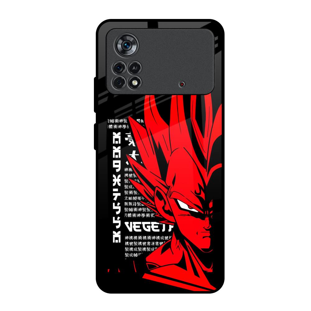 Red Vegeta Poco X4 Pro 5G Glass Back Cover Online