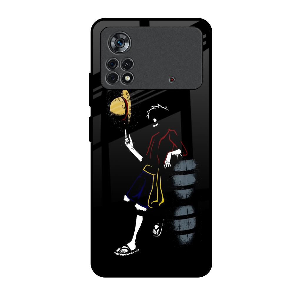 Luffy Line Art Poco X4 Pro 5G Glass Back Cover Online