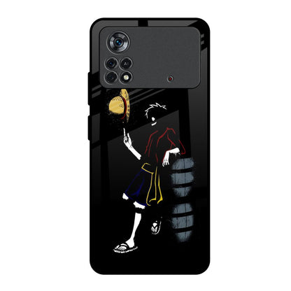 Luffy Line Art Poco X4 Pro 5G Glass Back Cover Online