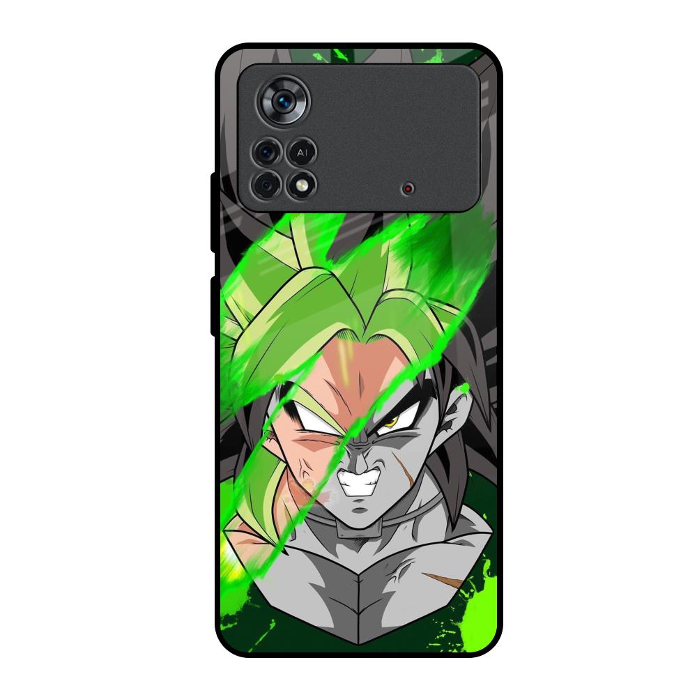 Anime Green Splash Poco X4 Pro 5G Glass Back Cover Online