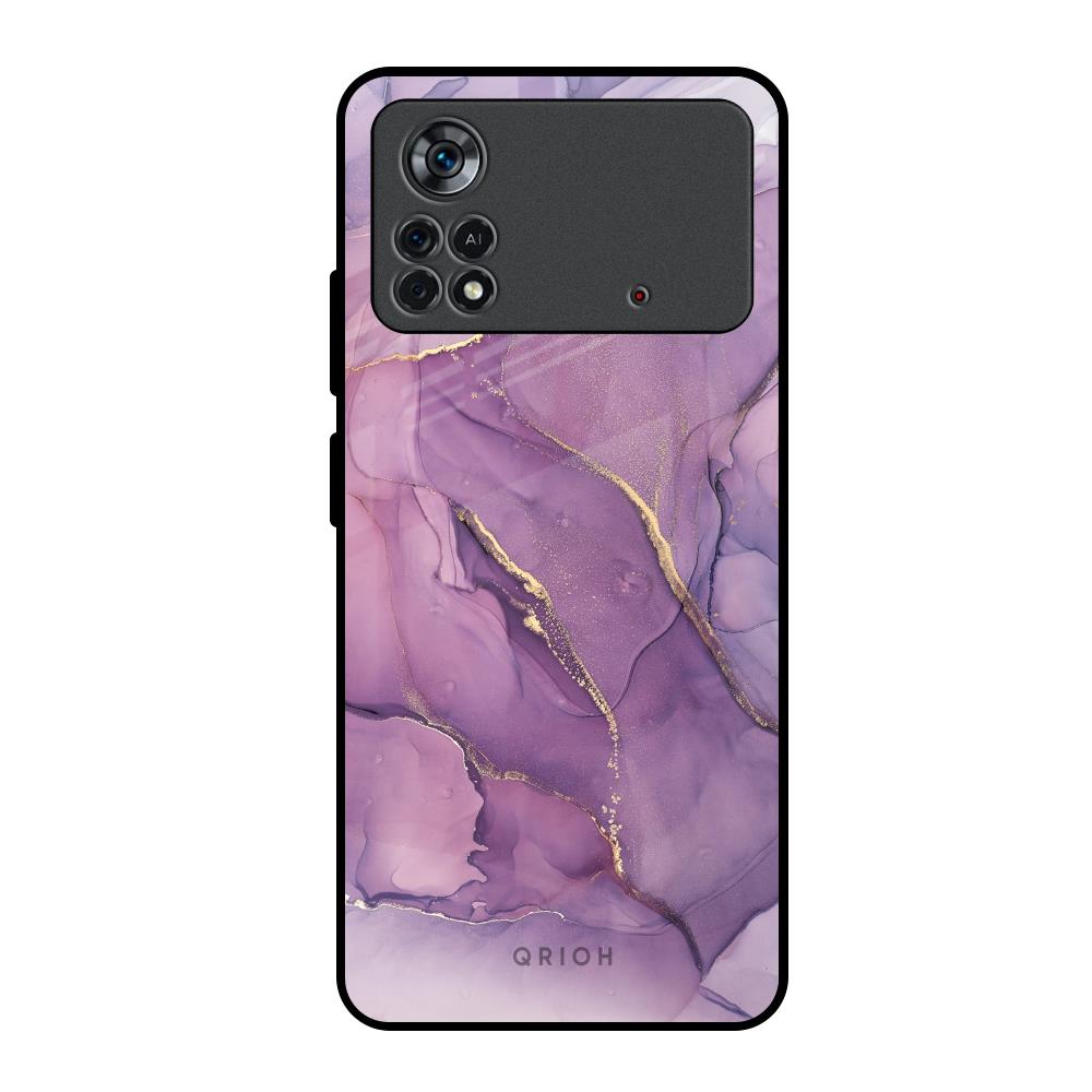 Purple Gold Marble Poco X4 Pro 5G Glass Back Cover Online