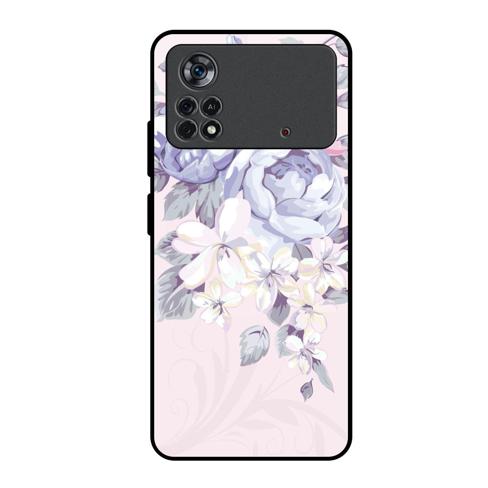 Elegant Floral Poco X4 Pro 5G Glass Back Cover Online