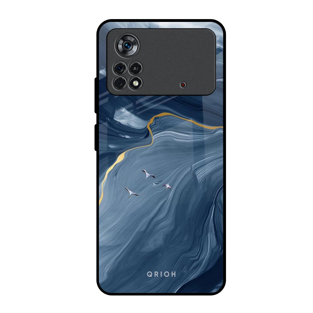 Deep Ocean Marble Poco X4 Pro 5G Glass Back Cover Online