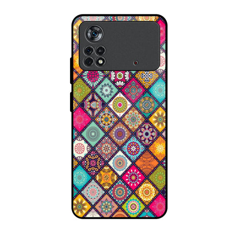 Multicolor Mandala Poco X4 Pro 5G Glass Back Cover Online