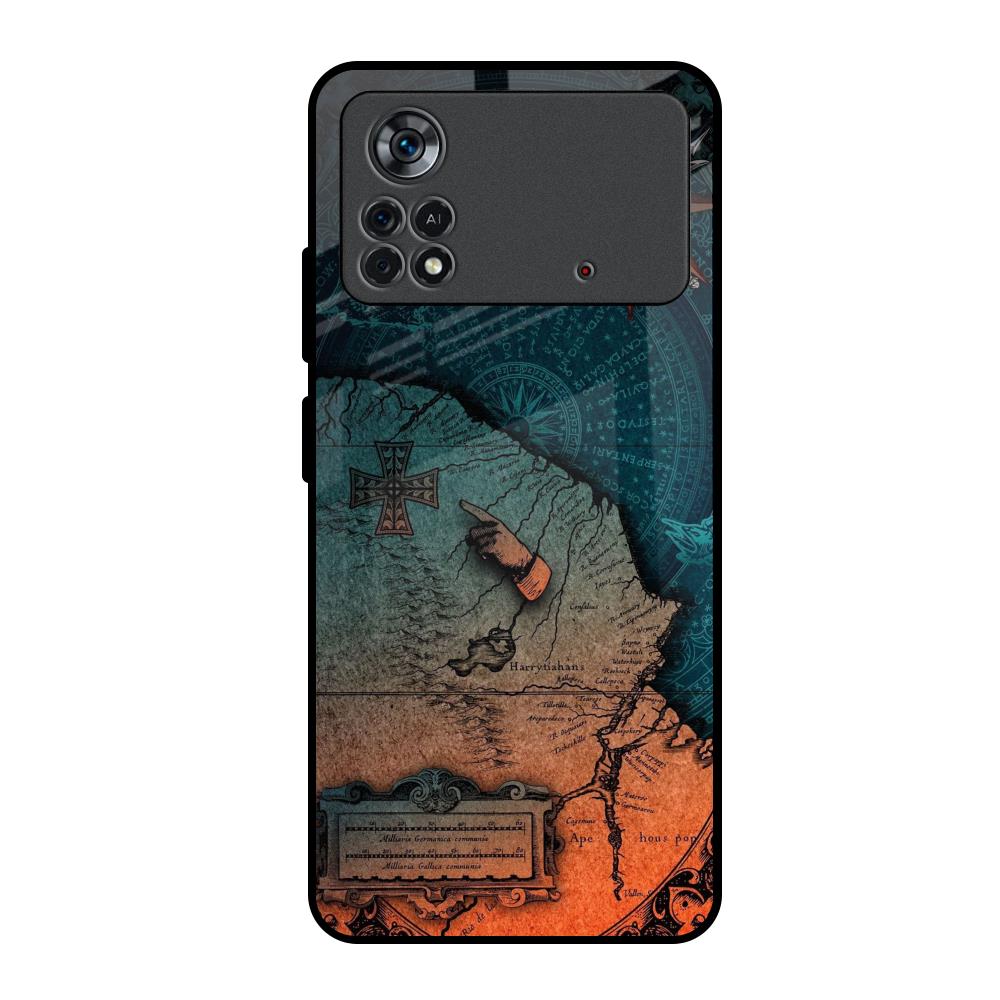 Geographical Map Poco X4 Pro 5G Glass Back Cover Online