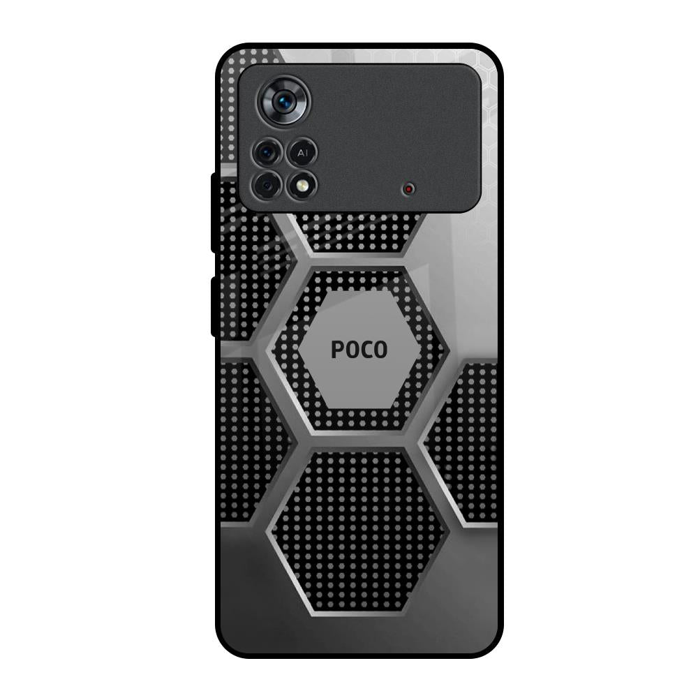 Hexagon Style Poco X4 Pro 5G Glass Back Cover Online