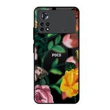 Flowers & Butterfly Poco X4 Pro 5G Glass Back Cover Online