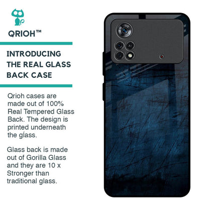 Dark Blue Grunge Glass Case for Poco X4 Pro 5G