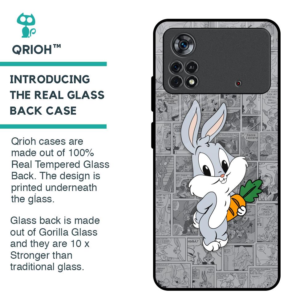 Cute Baby Bunny Glass Case for Poco X4 Pro 5G