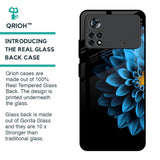 Half Blue Flower Glass Case for Poco X4 Pro 5G