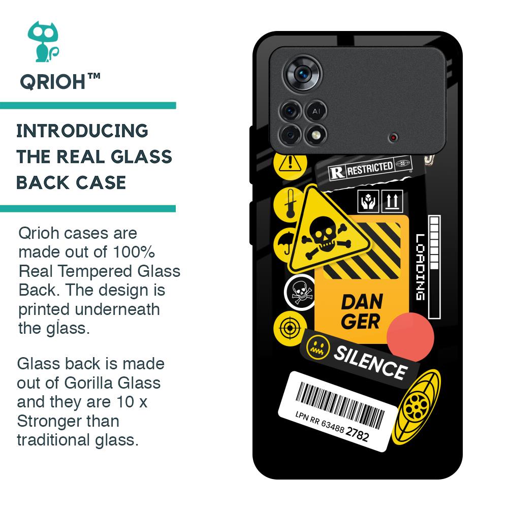 Danger Signs Glass Case for Poco X4 Pro 5G