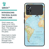 Travel Map Glass Case for Poco X4 Pro 5G