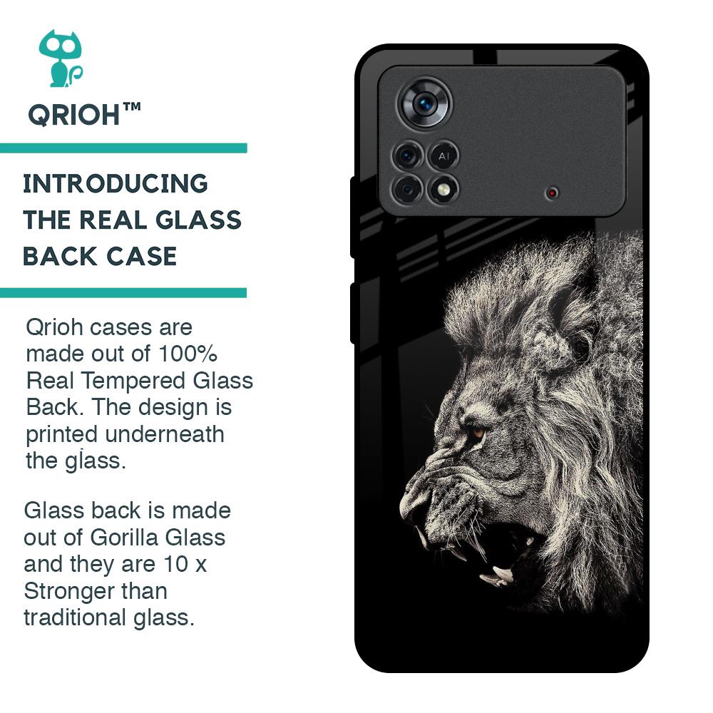 Brave Lion Glass Case for Poco X4 Pro 5G