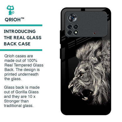 Brave Lion Glass Case for Poco X4 Pro 5G
