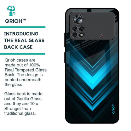 Vertical Blue Arrow Glass Case For Poco X4 Pro 5G
