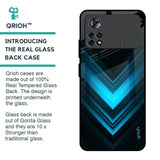 Vertical Blue Arrow Glass Case For Poco X4 Pro 5G
