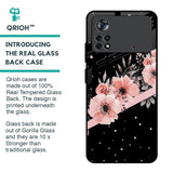 Floral Black Band Glass Case For Poco X4 Pro 5G