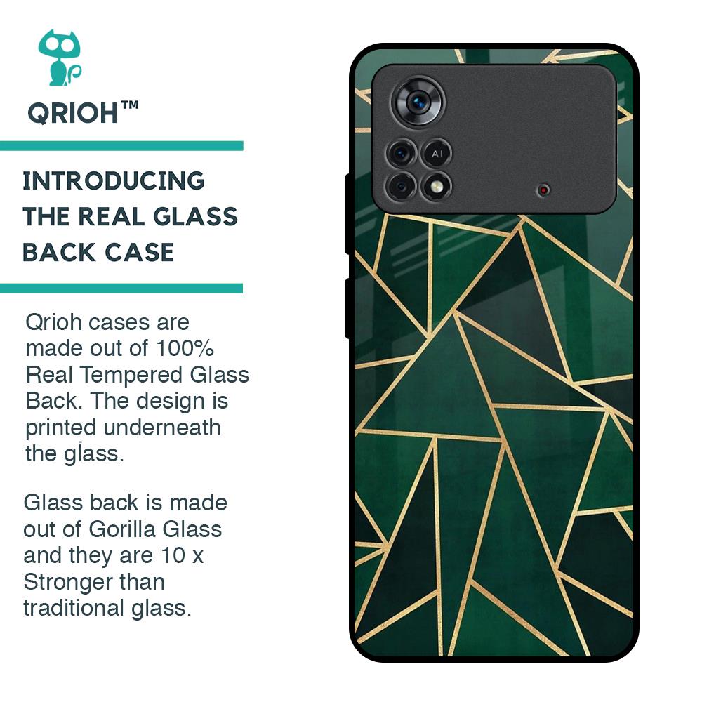 Abstract Green Glass Case For Poco X4 Pro 5G