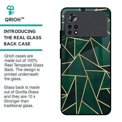 Abstract Green Glass Case For Poco X4 Pro 5G