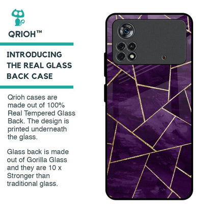 Geometric Purple Glass Case For Poco X4 Pro 5G