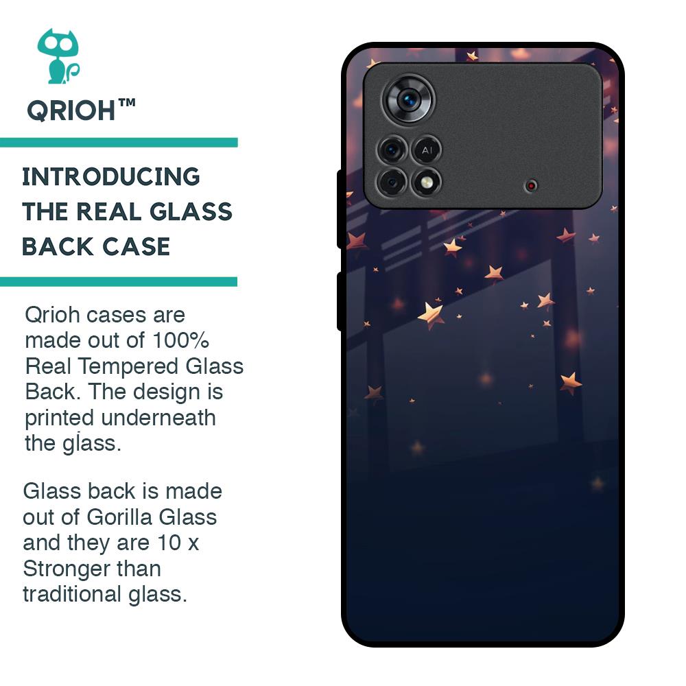 Falling Stars Glass Case For Poco X4 Pro 5G