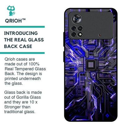 Techno Color Pattern Glass Case For Poco X4 Pro 5G