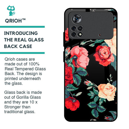 Floral Bunch Glass Case For Poco X4 Pro 5G