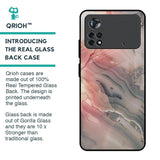 Pink And Grey Marble Glass Case For Poco X4 Pro 5G
