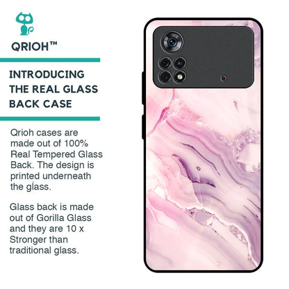 Diamond Pink Gradient Glass Case For Poco X4 Pro 5G