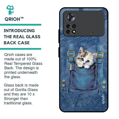 Kitty In Pocket Glass Case For Poco X4 Pro 5G